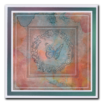 Butterfly Wreath A5 Square & A6 Square Stamp & Mask Collection
