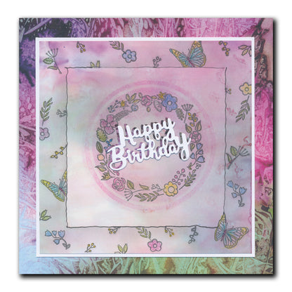 Butterfly Wreath A5 Square & A6 Square Stamp & Mask Collection