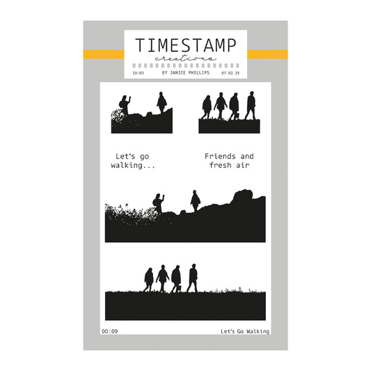 Timestamp Creations by Janice Phillips - Let's Go Walking A6 Stamp Set
