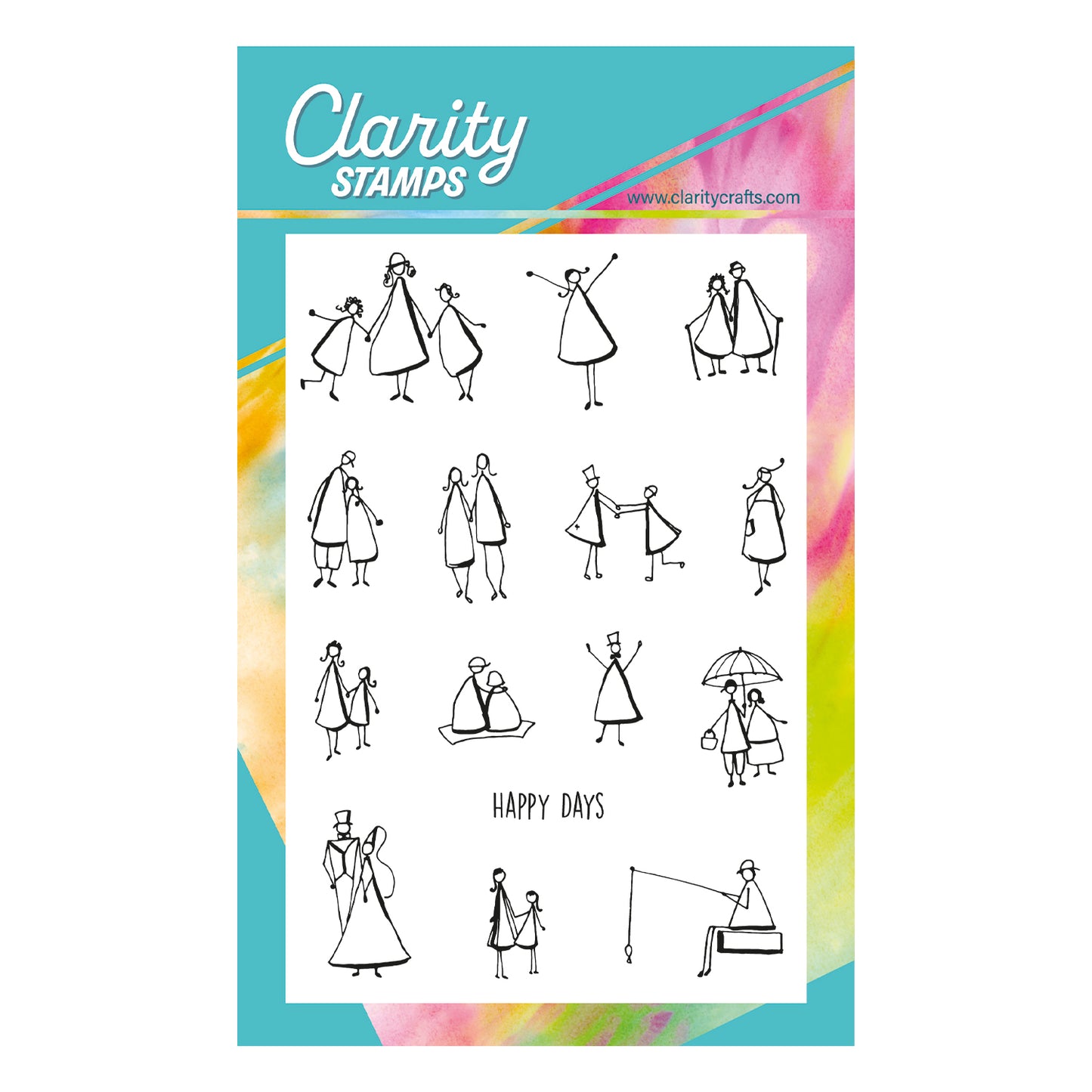 Barbara's Triangle People - Happy Days - A6 Stamp Set