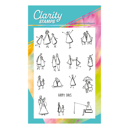 Barbara's Triangle People - Happy Days - A6 Stamp Set