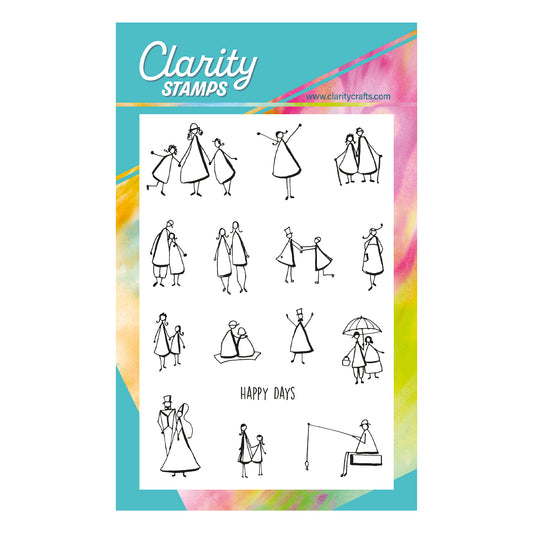 Barbara's Triangle People - Happy Days - A6 Stamp Set