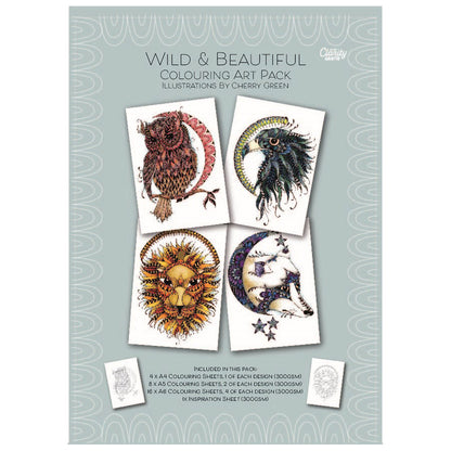 Wild & Beautiful - A4 Colouring Art Pack