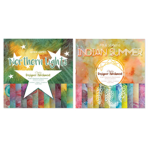 Northern Lights & Indian Summer Designer Parchment Packs Duo 8" x 8"