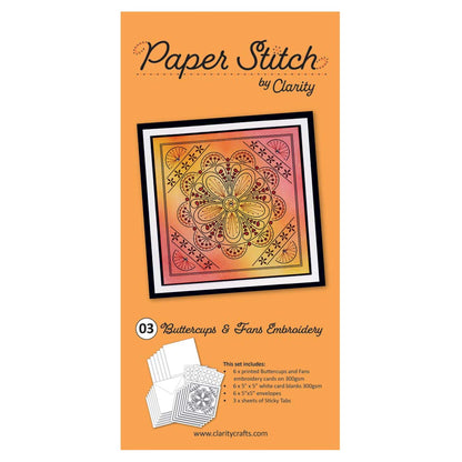 Paper Stitch by Clarity - 03 - Buttercups & Fans Embroidery Card Pack