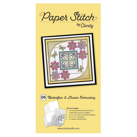 Paper Stitch by Clarity - 04 - Butterflies & Daisies Embroidery Card Pack