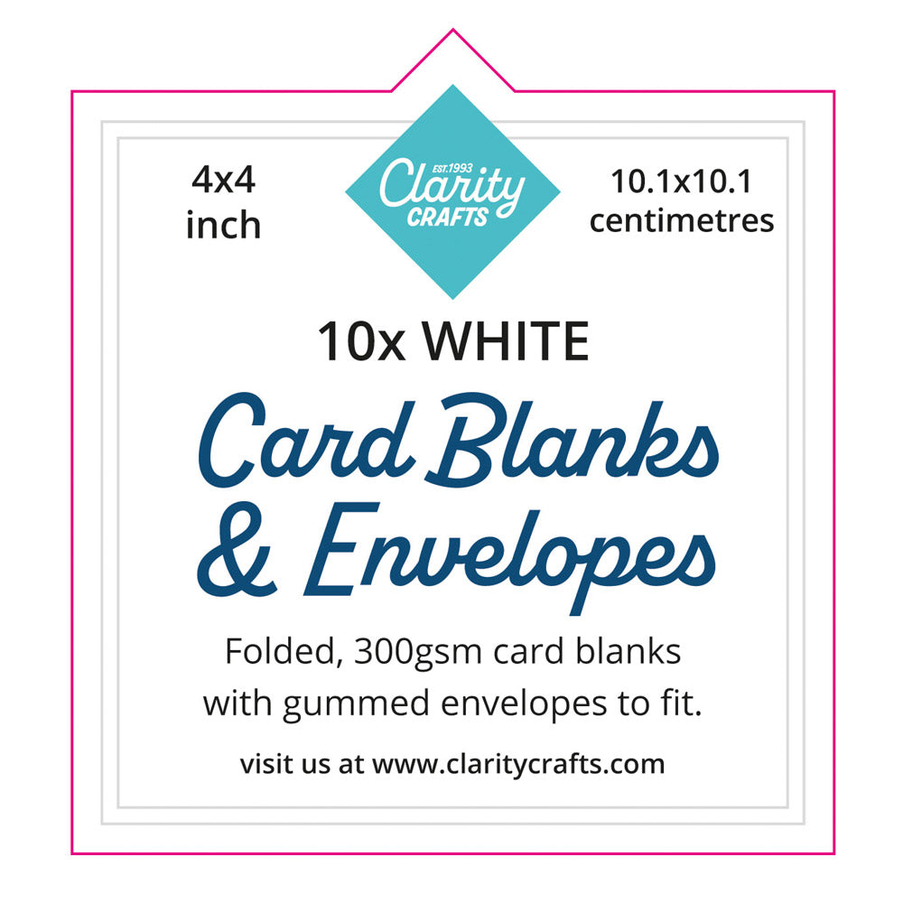 4" x 4" White Card Blanks & Envelopes x10