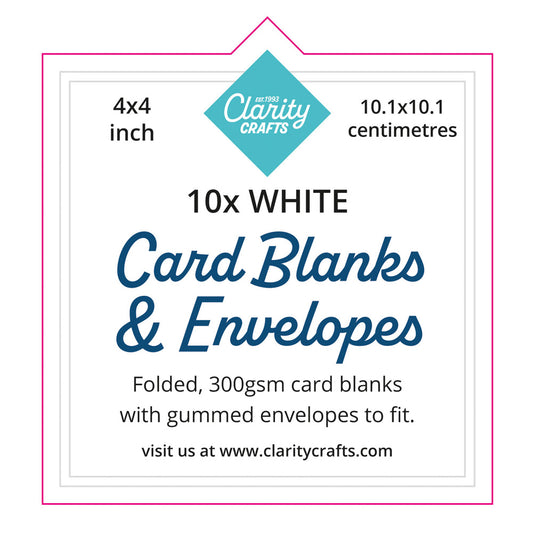 4" x 4" White Card Blanks & Envelopes x10
