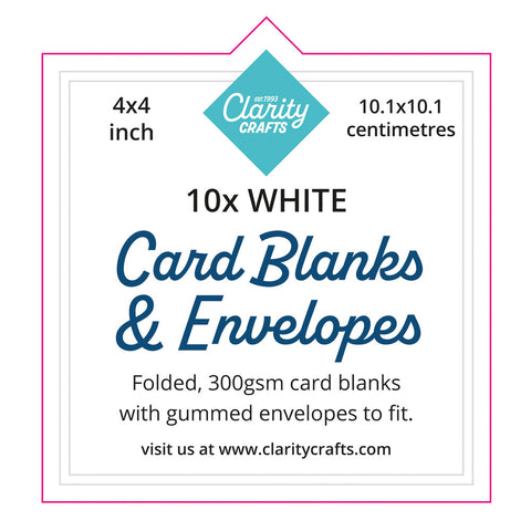 4" x 4" White Card Blanks & Envelopes x10