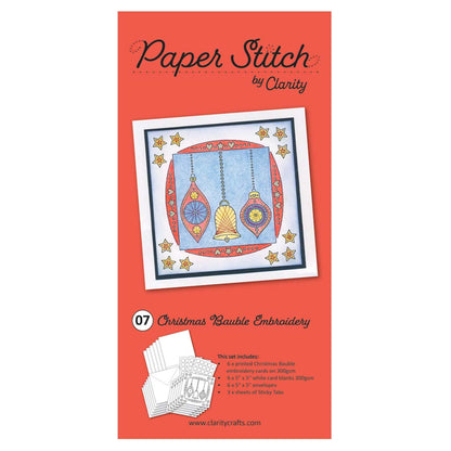 Paper Stitch by Clarity - 07 - Christmas Baubles Embroidery Card Pack