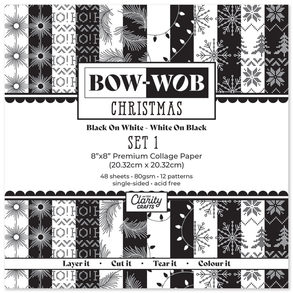 BOW-WOB 8" x 8" Collage Papers - Christmas Set 1