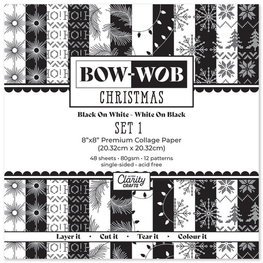 BOW-WOB 8" x 8" Collage Papers - Christmas Set 1