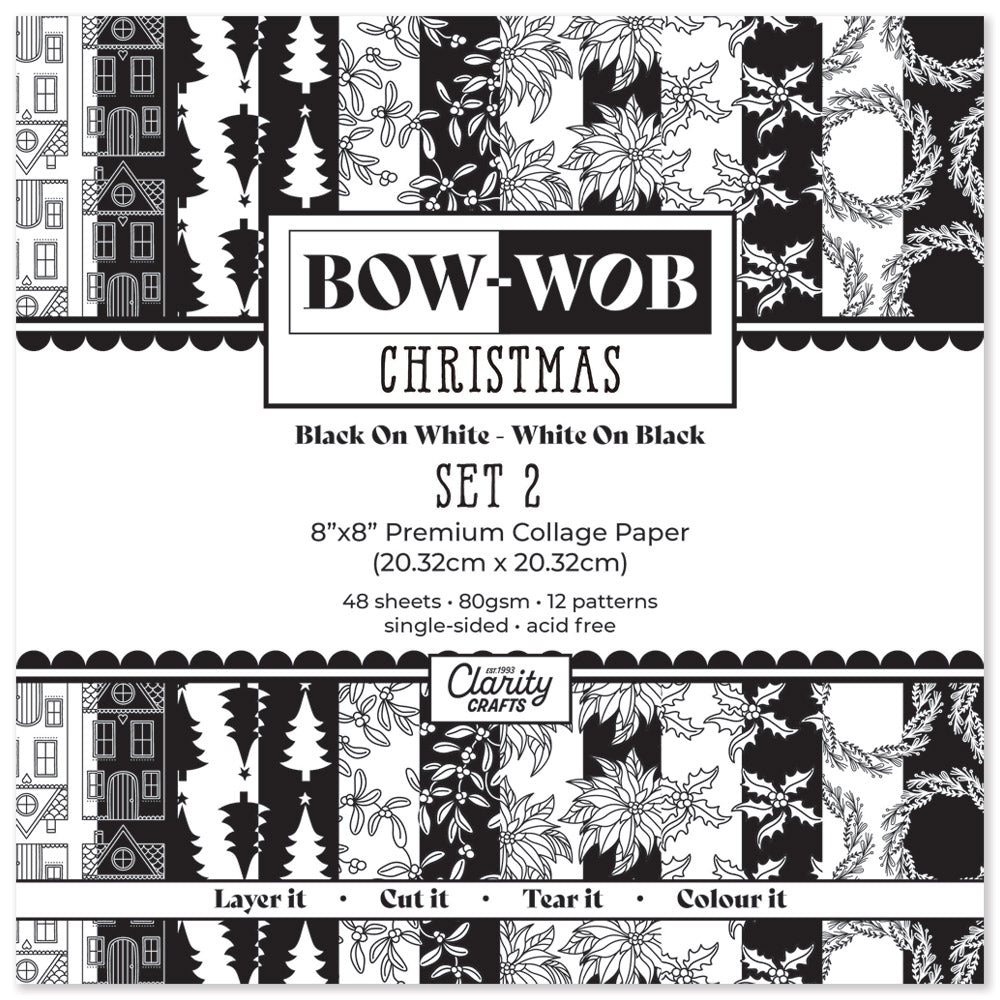 BOW-WOB 8" x 8" Collage Papers - Christmas Set 2