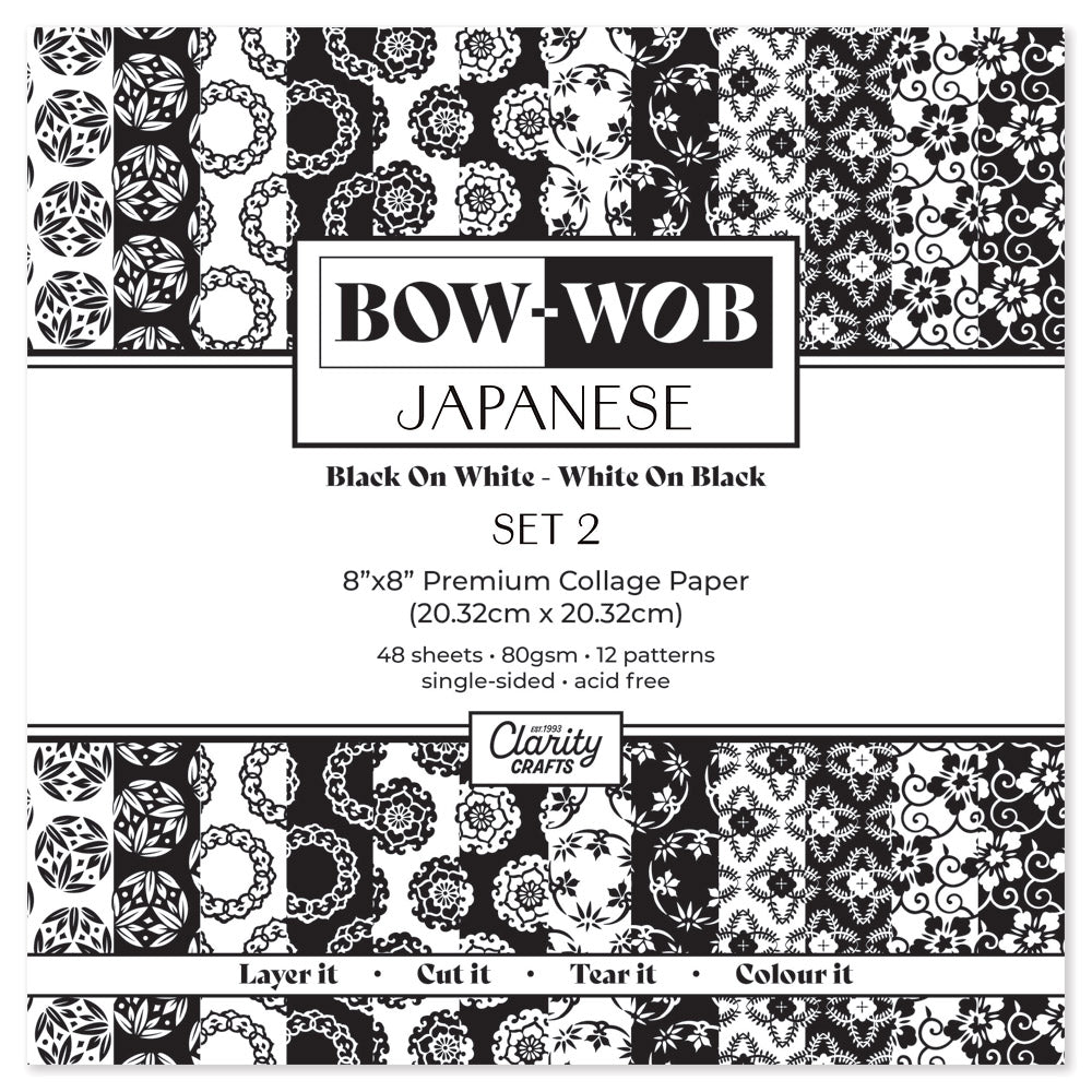 BOW-WOB 8" x 8" Collage Papers - Japanese Set 2