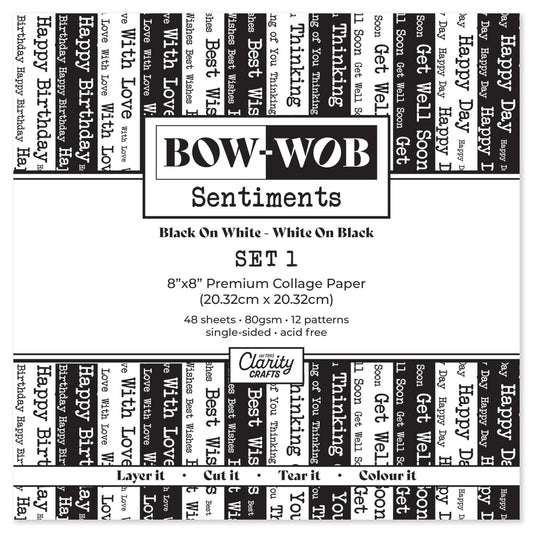 BOW-WOB 8" x 8" Collage Papers - Sentiments Set 1