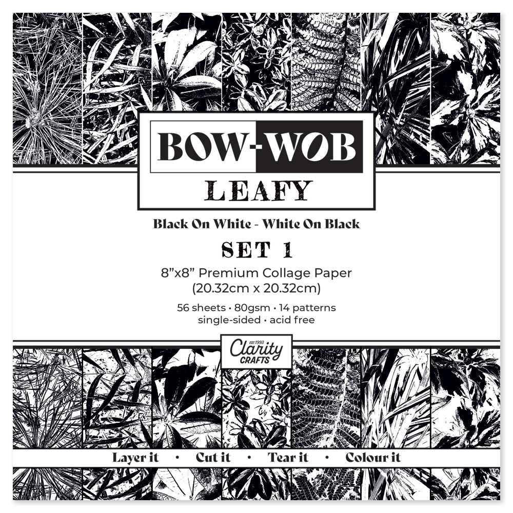 BOW-WOB 8" x 8" Collage Papers - Leafy Set 1