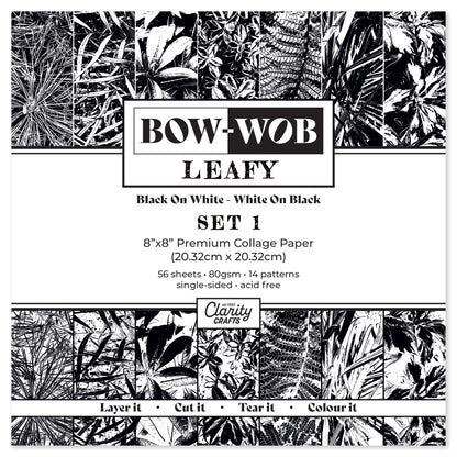BOW-WOB 8" x 8" Collage Papers - Leafy Set 1