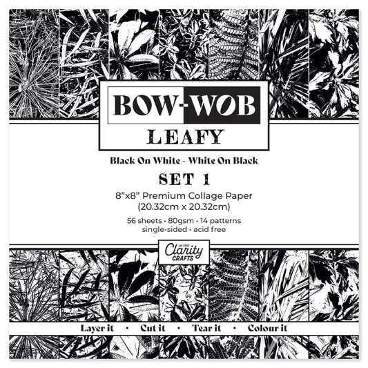 BOW-WOB 8" x 8" Collage Papers - Leafy Set 1