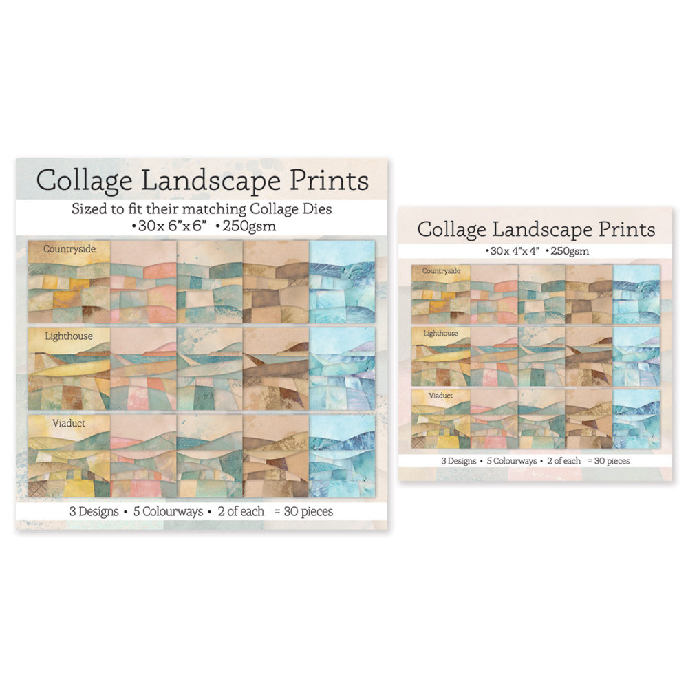 Collage Landscape Prints - 4" x 4" & 6" x 6" Card Packs Collection