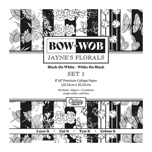 BOW-WOB 8" x 8" Collage Papers - Jayne Nestorenko Florals Set 1