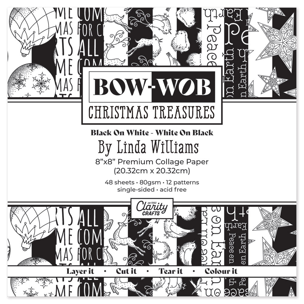 BOW-WOB 8" x 8" Collage Papers - Linda's Christmas Treasures
