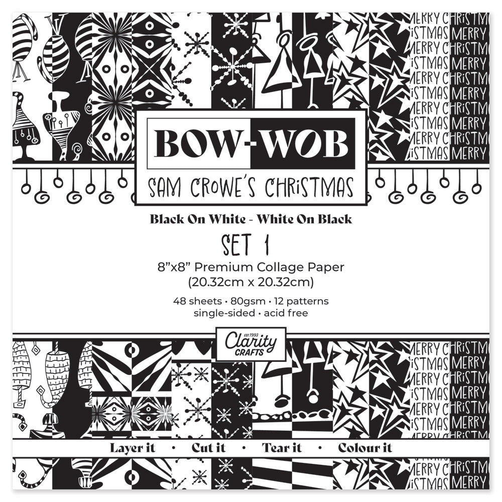 BOW-WOB 8" x 8" Collage Papers - Sam's Christmas Papers Set 1