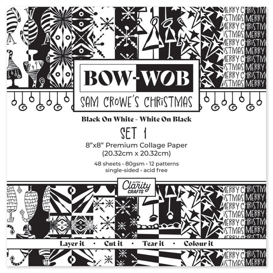 BOW-WOB 8" x 8" Collage Papers - Sam's Christmas Papers Set 1