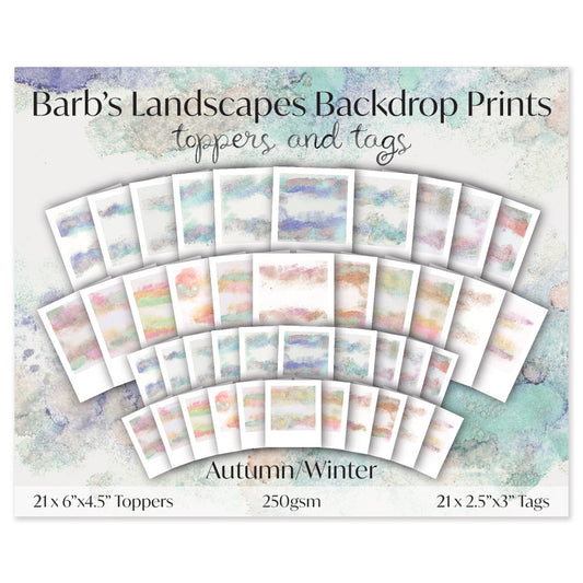 Barbara's Autumn/Winter Landscape Backdrop Prints Toppers & Tags