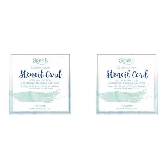 3.5" x 4" Stencil Card with Punched Hole - 2x Packs of 50
