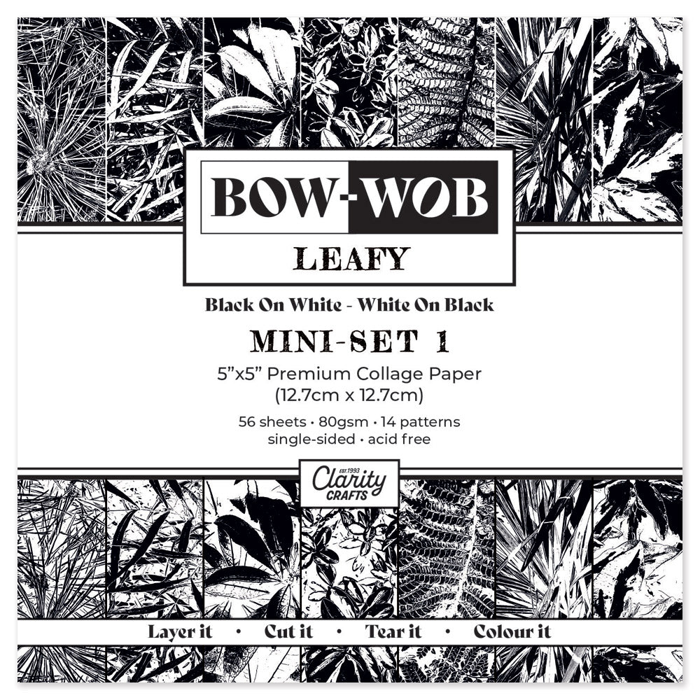 BOW-WOB 5" x 5" Collage Papers - Leafy - Mini Set 1