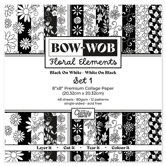 BOW-WOB 8" x 8" Collage Papers - Floral Elements - Set 1