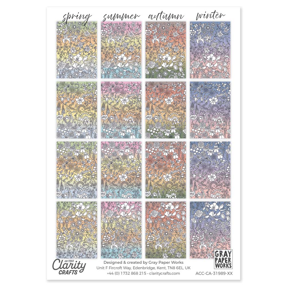 Flower Wall Colouring Card Pack