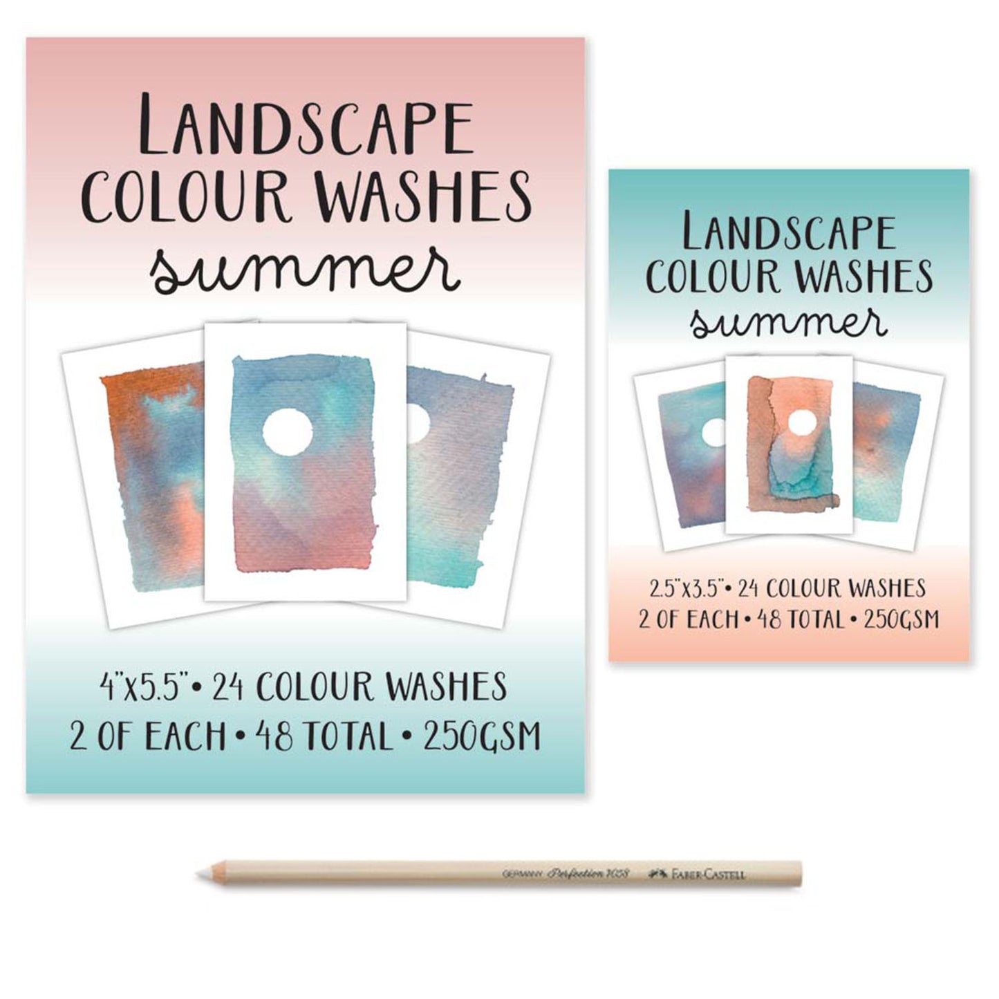 Landscape Colour Washes - Summer Card Pack Duo (96 Pieces) with FREE Ink Eraser Pencil (White) Worth £2.50