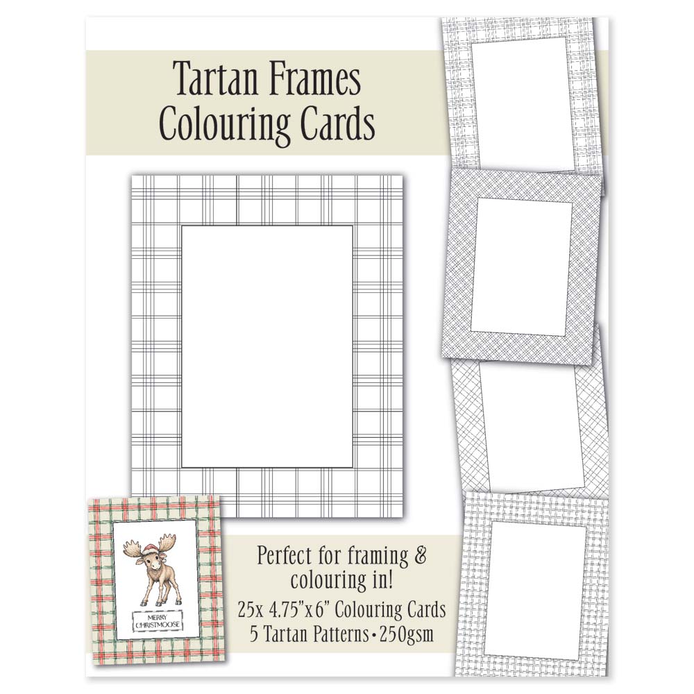 Plain Tartan Frames 4.75" x 6" Colouring Cards