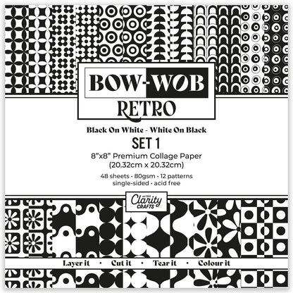 BOW-WOB 8" x 8" Collage Papers - Retro Set 1