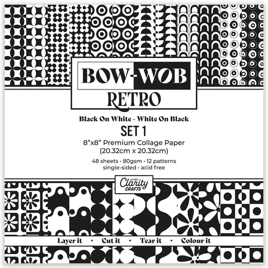 BOW-WOB 8" x 8" Collage Papers - Retro Set 1
