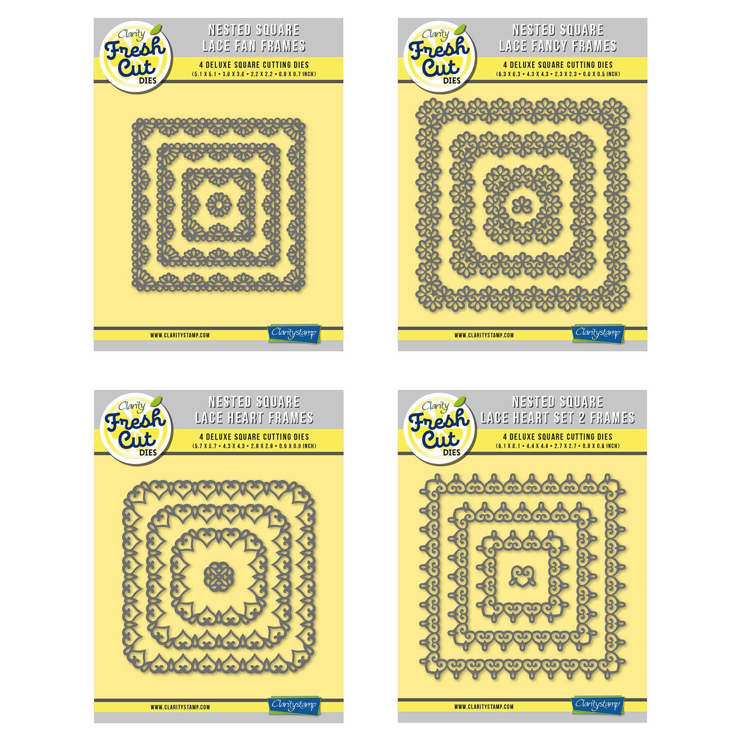 Square Rasta Frames Nested Square Lace Frames Fresh Cut Die Collection – Clarity Crafts