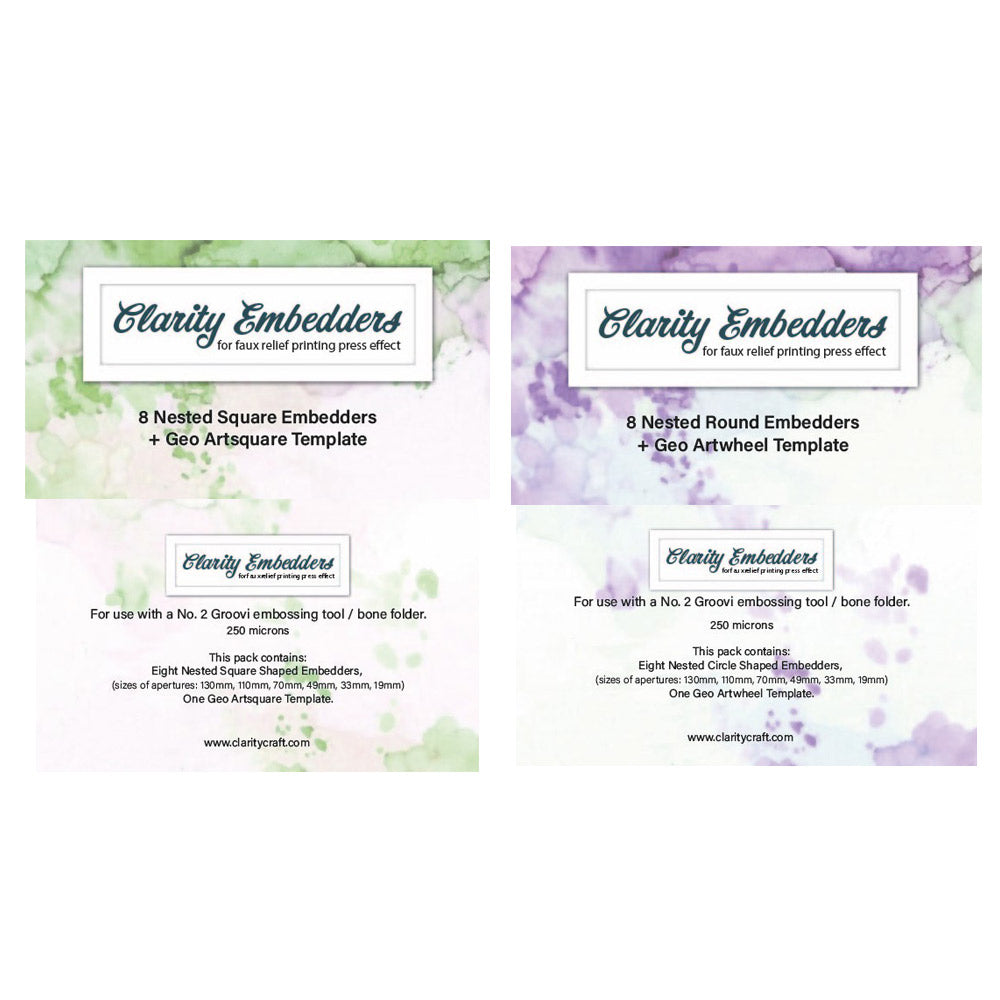 Nested Square & Round Embedders with Geo Templates Duo – Clarity Crafts