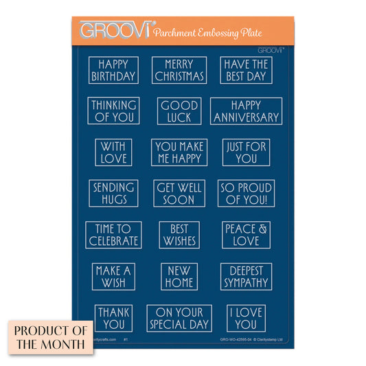 Art Deco Sentiments A5 Groovi Plate