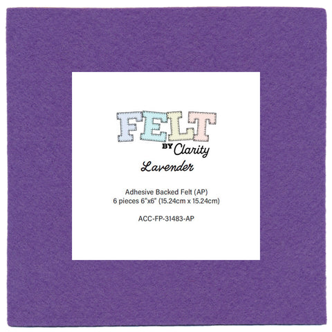 Felt by Clarity - Lavender 6" x 6" Adhesive Backed Felt x6