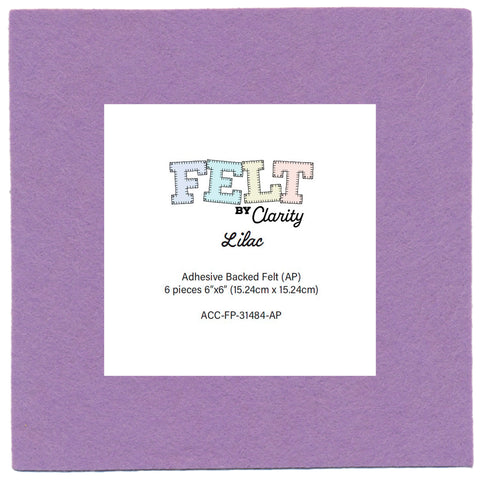 Felt by Clarity - Lilac 6" x 6" Adhesive Backed Felt x6