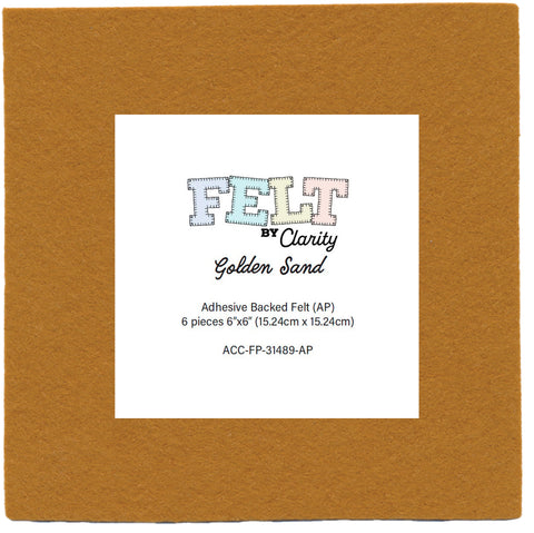 Felt by Clarity - Golden Sand 6" x 6" Adhesive Backed Felt x6