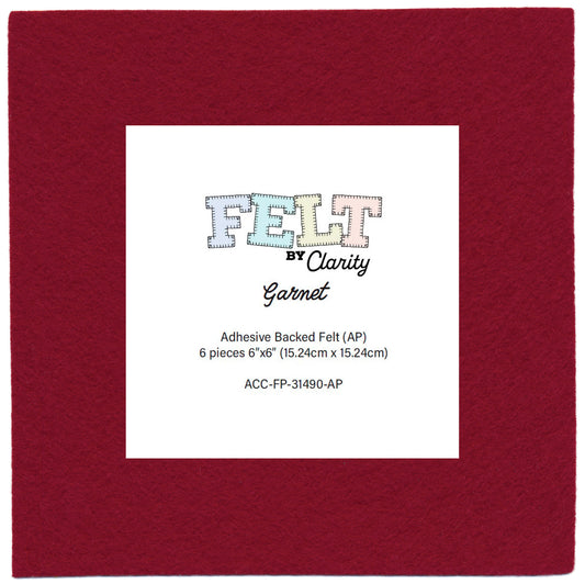 Felt by Clarity - Garnet 6" x 6" Adhesive Backed Felt x6