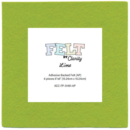 Felt by Clarity - Lime 6" x 6" Adhesive Backed Felt x6