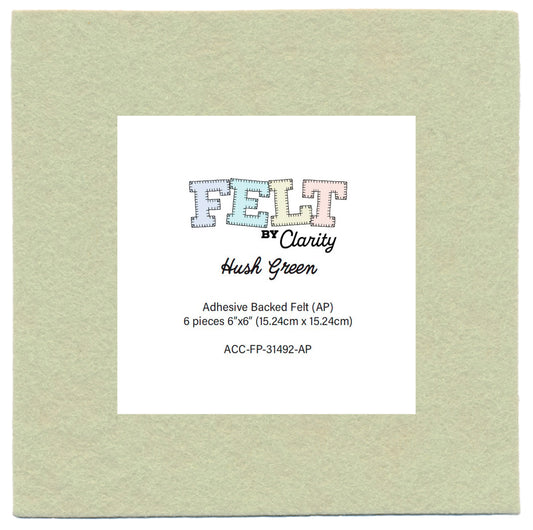 Felt by Clarity - Hush Green 6" x 6" Adhesive Backed Felt x6