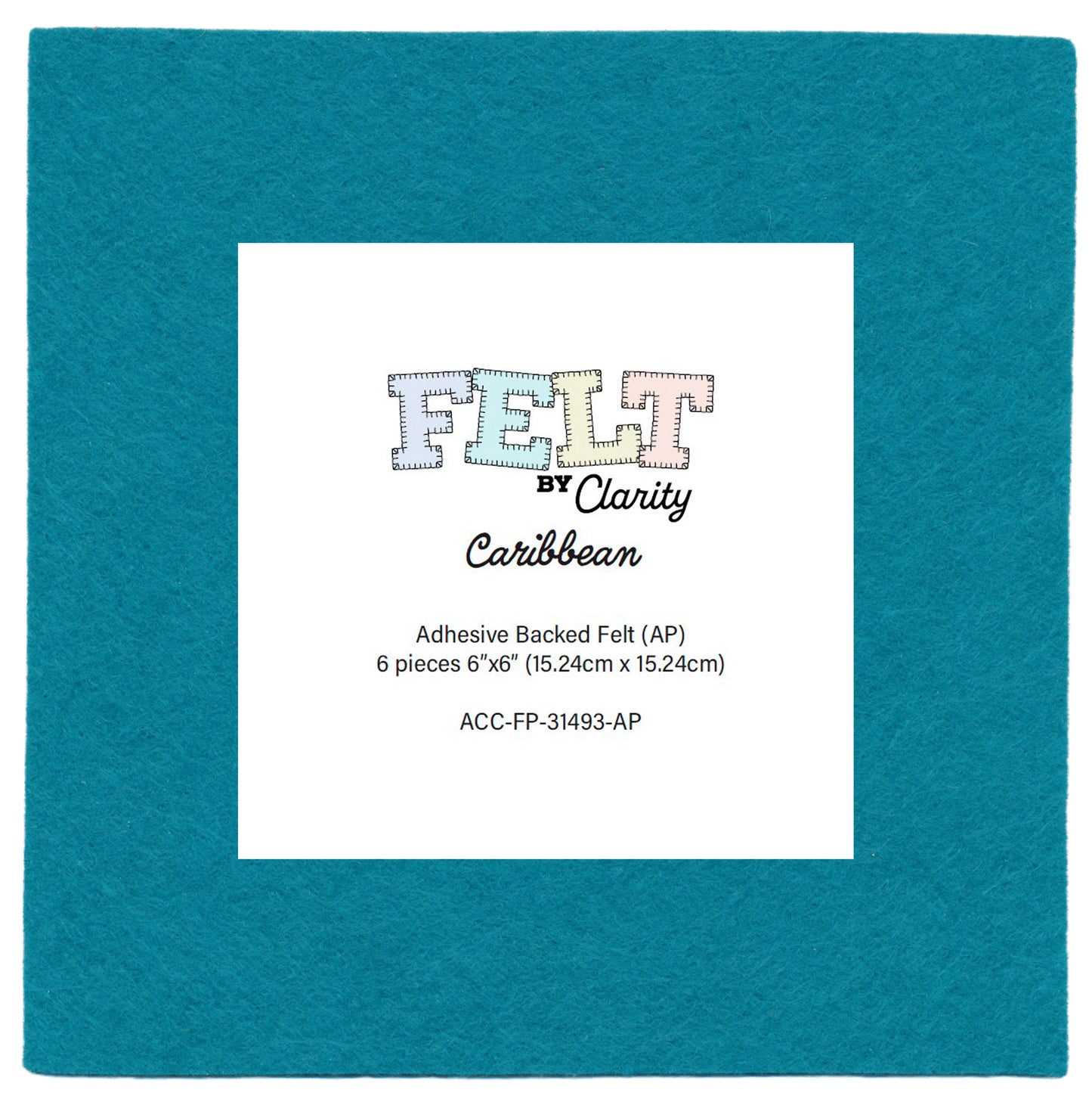 Felt by Clarity - Caribbean 6" x 6" Adhesive Backed Felt x6