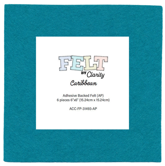 Felt by Clarity - Caribbean 6" x 6" Adhesive Backed Felt x6