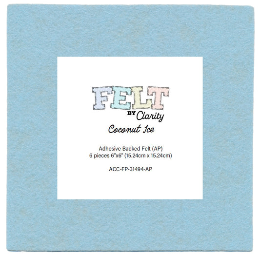 Felt by Clarity - Coconut Ice 6" x 6" Adhesive Backed Felt x6