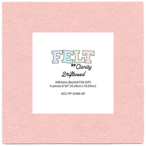 Felt by Clarity - Driftwood 6" x 6" Adhesive Backed Felt x6 (WP35)