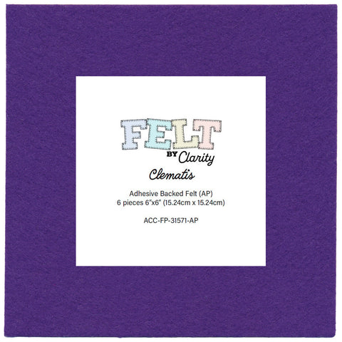 Felt by Clarity - Clematis 6" x 6" Adhesive Backed Felt x6 (WV67)